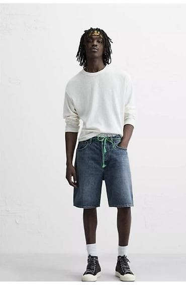 Мужские шорты, S, M, Zara, Новый, цвет - Синий, Самовывоз