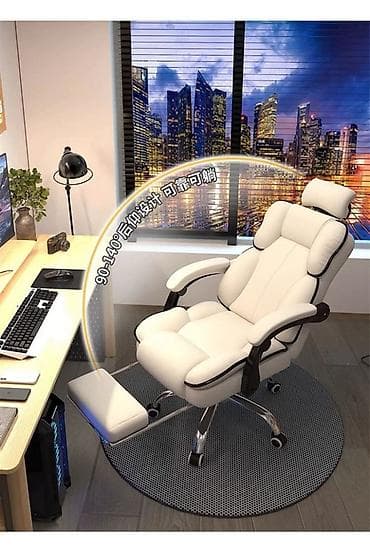 office table: Игровое кресло, Новый, С колесиками, цвет - Серый, Экокожа — 7