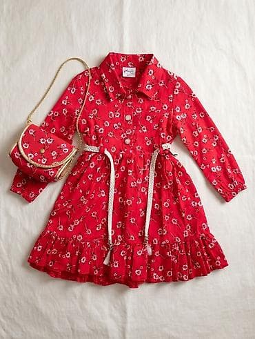 кыргыз кийим: Балдар көйнөгү, түсү - Кызыл — 1