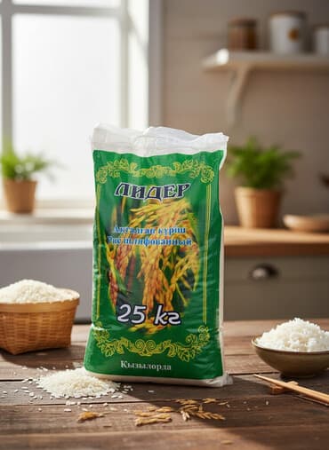 уч кайнар: Рис шлифованный «Лидер» — фасовка 25 кг. - Тип: белый шлифованный — 1