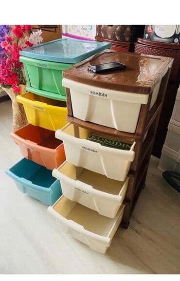 сколько стоит сундук: Комод для одежды, Новый, Без зеркала, Пластик, цвет - Бежевый, Платная доставка — 1