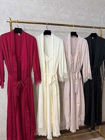 real techniques: Комплект домашней одежды: длинный халат с поясом + сорочка на — 4