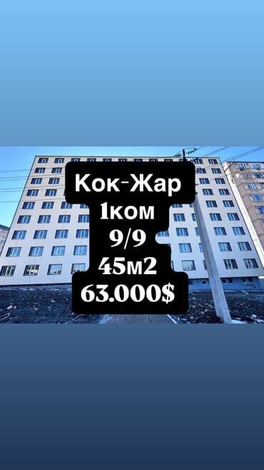1 комнатные квартиры продажа: 1 комната, 45 м², 106 серия улучшенная, 9 этаж, Косметический ремонт — 1