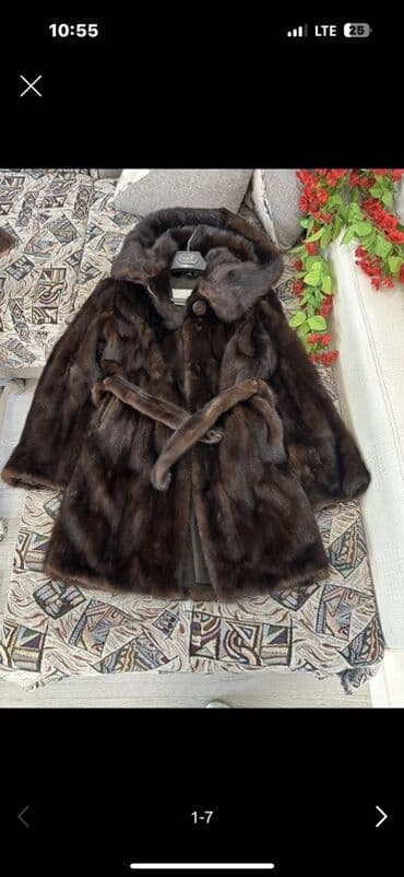 норковая платок: Шуба, Норка, Тизеден, Капюшону бар, S — 1