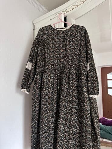 платья леопардовая: Повседневное платье, Корея, Лето, Длинная модель, Вискоза — 1