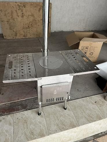 foldable table: Походная печь-камин из нержавеющей стали с варочной поверхностью и — 2