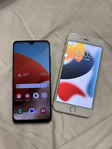 iphone ipad: Набор смартфонов: Samsung Galaxy A32 (голубой) + Apple iPhone 6s — 2