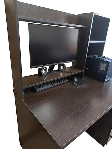 Компьютерный стол, Б/у, С полками