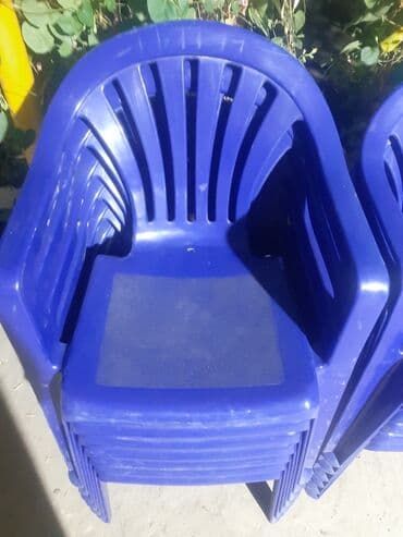 продаются бу стулья: Пластиковый стул, Б/у, Платная доставка, Самовывоз, цвет - Синий — 2