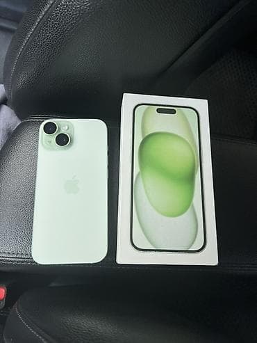 iphone cs: IPhone 15, Б/у, 256 ГБ, Зеленый, Кабель, 87 % — 3