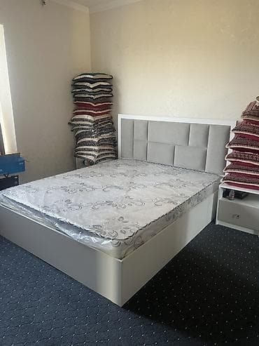 Спальный гарнитур, Двуспальная кровать, цвет - Белый