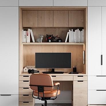 Стол жана отургуч комплекттери: Буйрутма эмеректер, Уктоочу бөлмө, Ашкана гарнитурасы, Шкаф, Керебет — 3