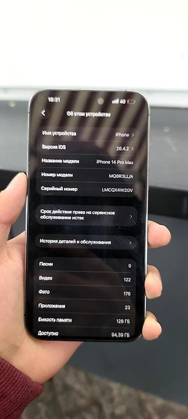орг: IPhone 14 Pro Max, 128 ГБ, Deep Purple, 79 % — 4