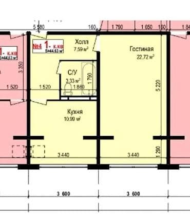 1: 1 комната, 45 м², Технопарк Элитка, 4 этаж, Свежий ремонт — 4