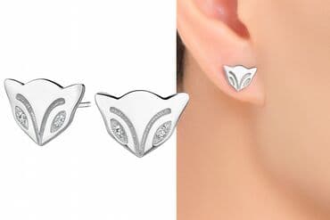 прозрачные туфли: Серьги-гвоздики Г в форме лисички — стильный и изящный аксессуар для — 1