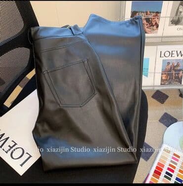 двойка брюки и кофта: Брюки Прямые, Осень-весна, Китай, Экокожа, Новый — 4