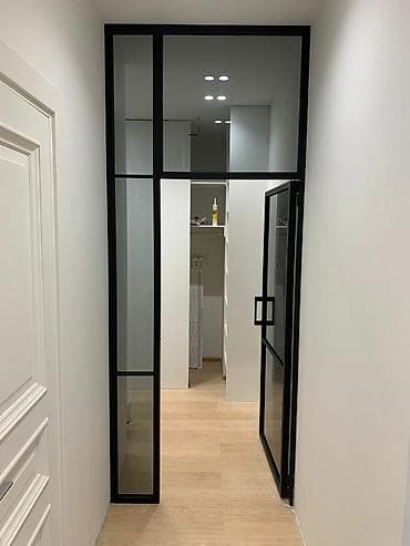 Металлические сейфовые двери: Межкомнатная дверь, Новый, Со стеклом, Одностворчатая, Металлическая, Распашная, Лофт — 5