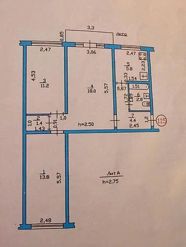 Квартиры: 3 комнаты, 58 м², 105 серия, 10 мкр 105 серия, 4 этаж, Евроремонт — 2