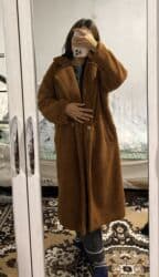 теплый и удобный: Тедди пальто, очень красивый коричневый цвет, есть подклад. На мой 163 — 2