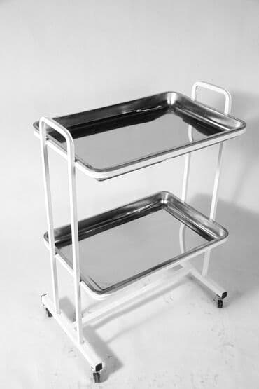 функциональная кровать для лежачих больных: Процедурный столик с 2 металлическими или нержавеющими полками — 5