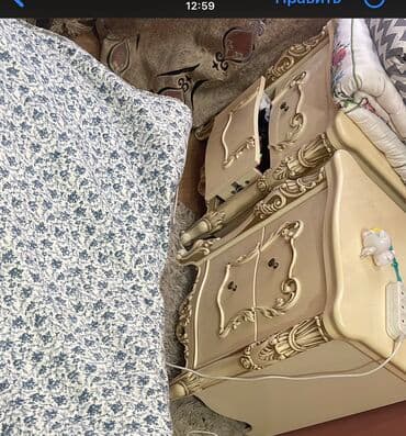 постельное бельё бишкек: Спальный гарнитур, Б/у, Двуспальная кровать, Шкаф, Тумба, Самовывоз, цвет - Бежевый — 1