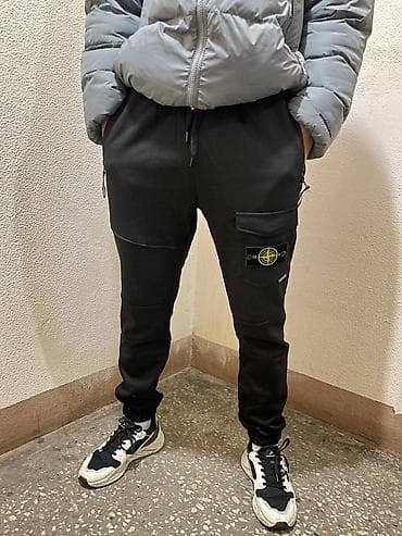 джинсы бойфренд: Мужские джоггеры Stone Island - Модель: спортивные штаны-джоггеры с — 3