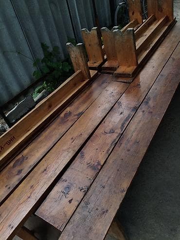 мебель из полет: 10 деревянных лавки для улицы/беседки. - Материал: массив хвойных — 2