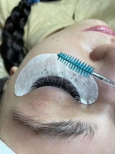 Кызматтар: Кирпиктер, 2D, 3D, 4D, Гипоаллергендик материалдар, Үйүнө баруу менен — 2