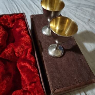 Рюмки ссср. 2 шт .Мельхиоровые покрытые серебромвнутри