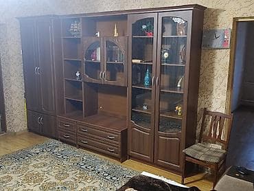 кух стенка: Гарнитур для зала, Б/у, МДФ, Самовывоз, цвет - Коричневый — 2