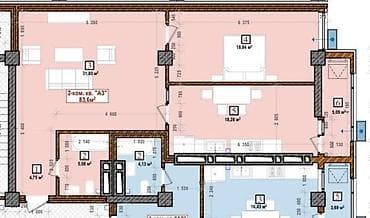 гелиос: 2 комнаты, 83 м², Элитка, 3 этаж, Готовая ПСО (под самоотделку) — 3