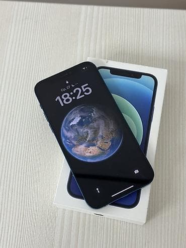 i phon: IPhone 12, Б/у, 64 ГБ, Синий, Коробка, 76 % — 1
