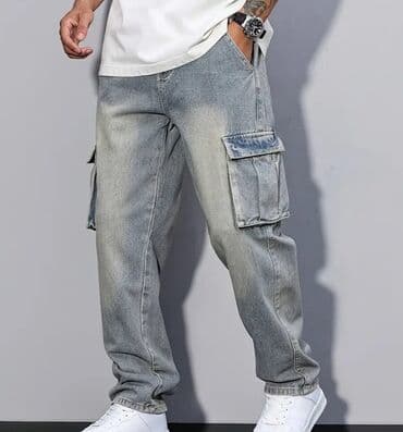 Мужские джинсы, M, Новый, цвет - Серый, Самовывоз