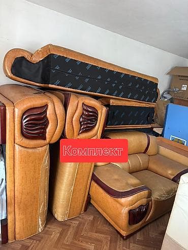 игровой кресла: Комплект мягкой мебели, Б/у, Самовывоз, цвет - Коричневый — 2