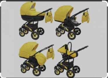 музыкальная игрушка: Коляска, цвет - Желтый, Б/у — 2