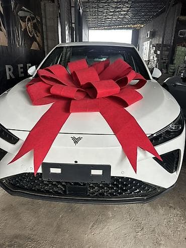 Большой декоративный бант для авто - Эффектный красный бант для