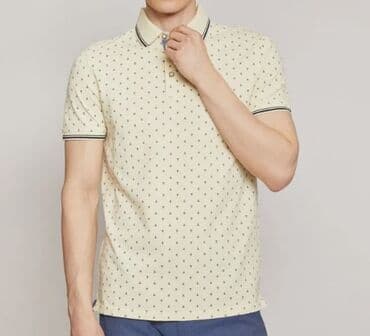 Шорталар: Zolla Футболка-поло мужская из 100% хлопка с принтом "якори" — 1