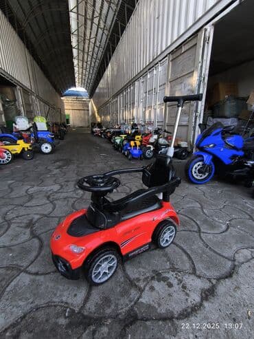 Толокары: Каталки-машинки с ручкой для родителей (модели 9605T, 9606T, 9607T) - — 4