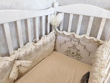 Керебеттер: Продаю детскую кроватку маятник В отличном состоянии С комплектом — 1