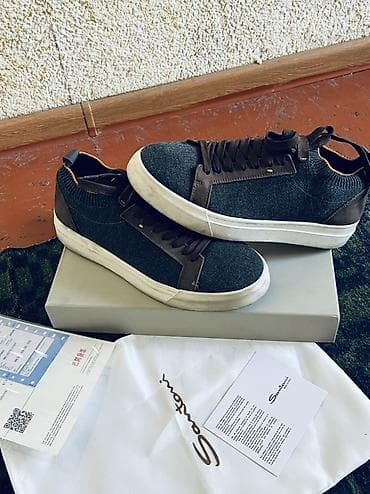 подросковый обувь: Кроссовки Santoni - Модель: низкие кеды с вязаным носком-манжетой - — 1