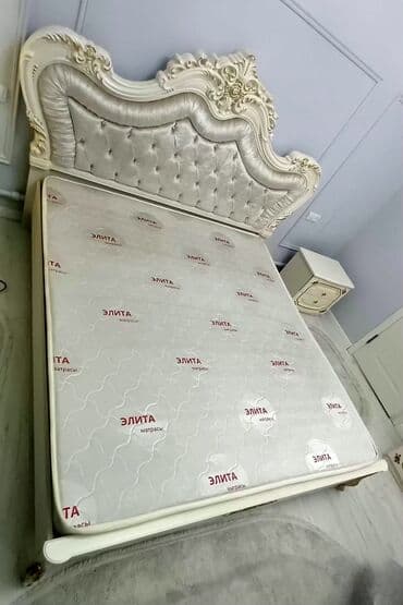 эки ярусту керебет: Уктоочу бөлмө гарнитуру, Жаңы, Эки кишилик керебет, Шкаф, Комод, Белоруссия, МДФ, Өзү алып кетүү, түсү - Ак — 2