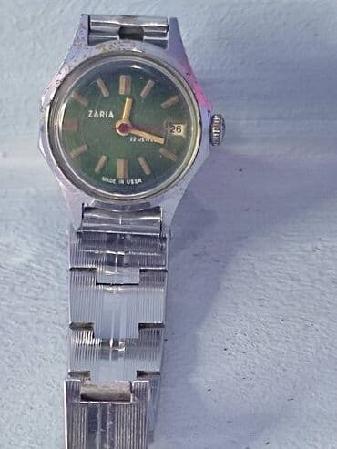 Часы заря с календарем и браслетом 22 камня экспортный вариант