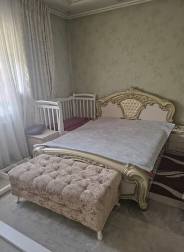 спальные гарнитур буы: Спальный гарнитур, Б/у, Двуспальная кровать, Шкаф, Комод, Белоруссия, Самовывоз, цвет - Бежевый — 2