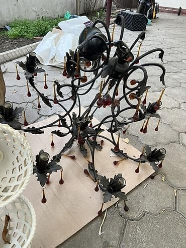 лёд люстра: Люстры потолочные, 2 модели. 1) Кованая многорожковая люстра в — 1