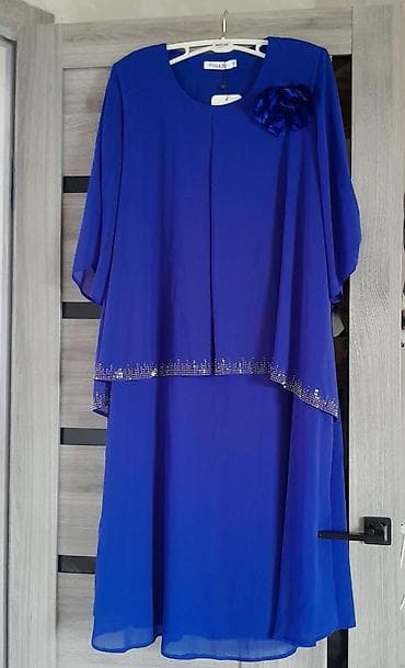 аньго фирма: Вечернее платье, Коктейльное, Длинная модель, Шифон, С рукавами, Стразы, 2XL — 1