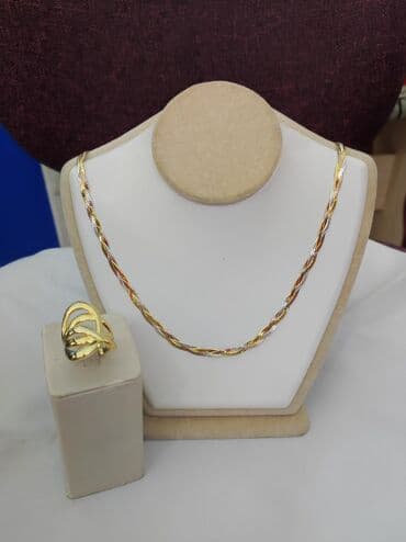 набор пандора: Новая коллекция Италия Цепочка+ кольцо Серебро напыление жёлтое — 2