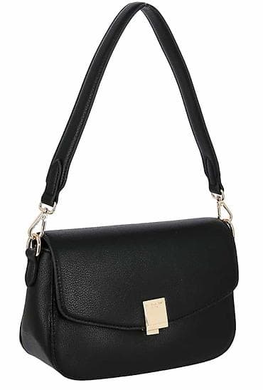 smart folio: Совершенно новая сумка через плечо из черной фактурной кожи с клапаном — 1