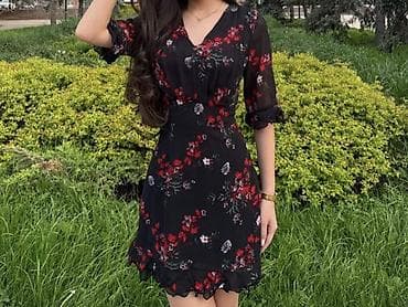 Повседневное платье, Короткая модель, Шифон, M