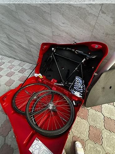 чехол s9: Жёсткий чехол для перевозки велосипеда BikeBox Alan (красный) - — 3