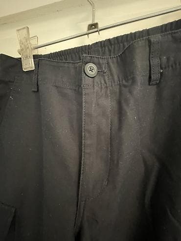 ички кийим: Черные брюки карго - Прямой свободный крой, широкая штанина - Цвет — 3